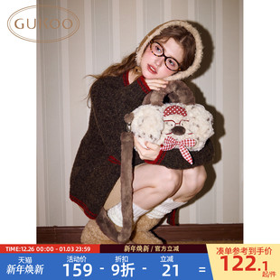 Gukoo 原创bubble小狗手提包女士通勤包 果壳毛绒斜跨包2025新款