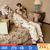 Gukoo 纯棉满印女士家居服套装 果壳睡衣女春秋款 史努比联名新款
