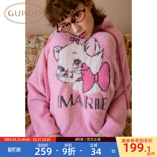 迪士尼联名女士家居服睡裙D 半边绒保暖新款 Gukoo 果壳睡裙冬季