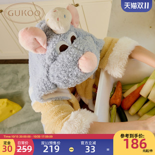 Gukoo/果壳睡袍冬料理鼠王联名珊瑚绒家居服睡袍D