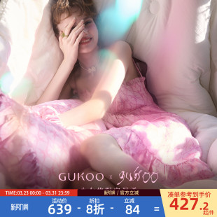 真丝甜美女士家居服S 24年设计师联名新款 Gukoo 果壳睡裙礼物夏季