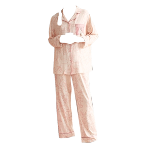 Gukoo/果壳长袖睡衣春秋款兔子满印新款长袖可爱女士家居服套装A