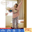 HelloKitty联名家居服套装 半边绒保暖新款 果壳睡衣女冬季 Gukoo
