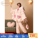 玛丽猫联名可爱家居服套装 珊瑚绒保暖新款 果壳睡衣女冬季 Gukoo