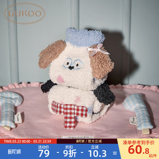 袜子组合 珊瑚绒袜小狗女士两双装 果壳中筒袜冬季 保暖月子袜新款