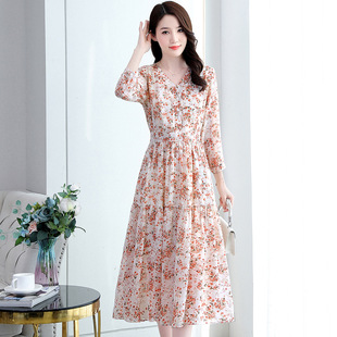 秋天裝 洋氣三四十連衣裙 好看裙子新款 女人25到30少婦35到40歲穿