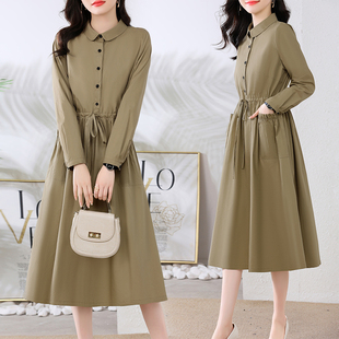 裙子25至30 2025秋季 新款 年輕媽媽連衣裙中年顯瘦女裝 40到45歲