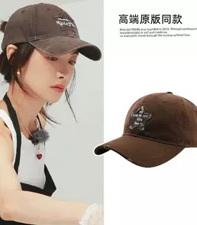宋茜同款帽子2025款夏季遮阳防晒鸭舌帽女大头围显脸小百搭棒球帽