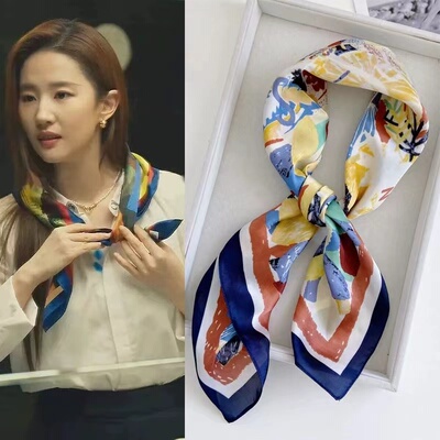 玫瑰的故事刘亦菲同款丝巾搭配衬衫女2026新款春夏季领巾围脖方巾