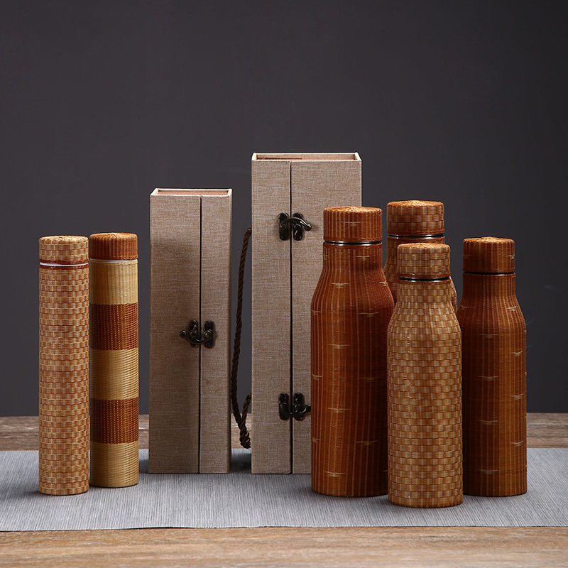 非遗手工精竹丝扣304随身保温杯