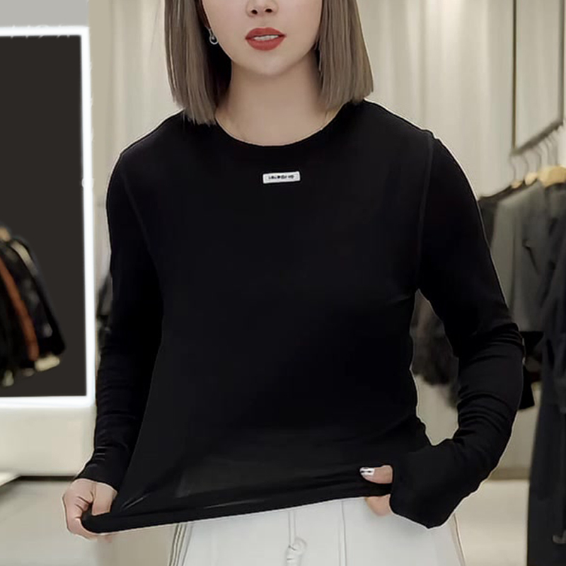 意凡2024秋季新款纯色打底衫