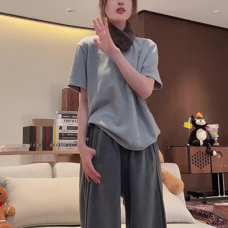 韩版基础短袖T恤早秋百搭显瘦圆领上衣