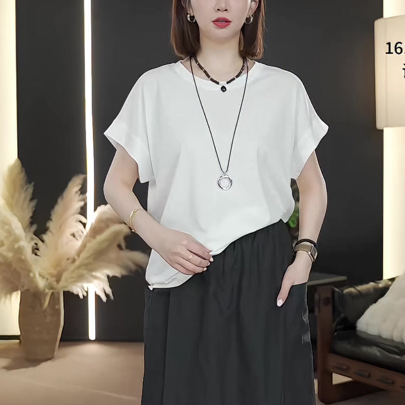 夏季新款时尚休闲百搭显瘦短袖T恤女宽松洋气打底衫上衣