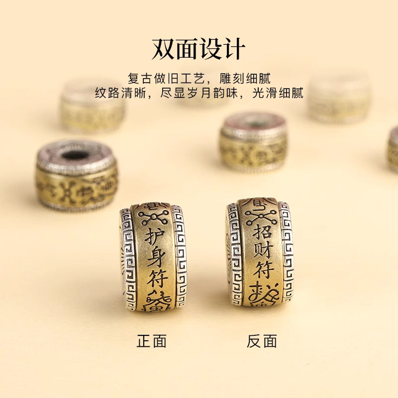 不掉色可转动藏式隔珠古银藏银文玩手串佛珠手链隔珠高品质可转动