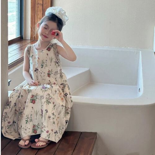 法式夏季女童韩版碎花连衣裙
