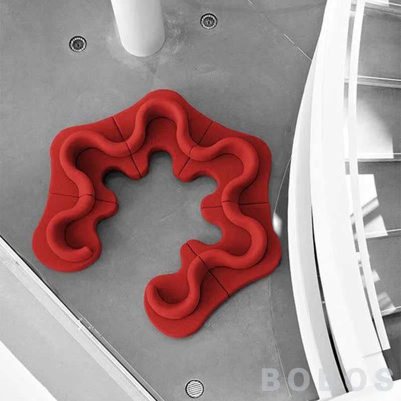 BOBOS 波浪形弧形布艺三叶草沙发圆形极简商用户型岛屿接待室沙发
