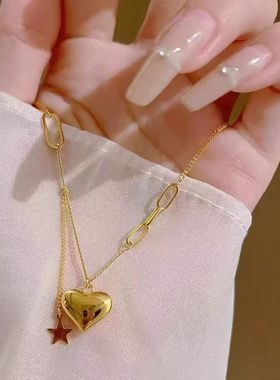 爱心流苏星星不规则项链桃心套链