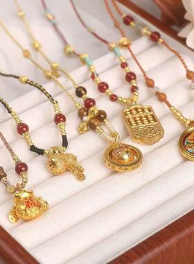 金店同款招财钱币福袋项链锁骨链