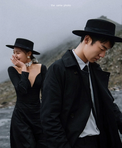 Черный бархатный лонгслив, свадебное платье для влюбленных, плащ