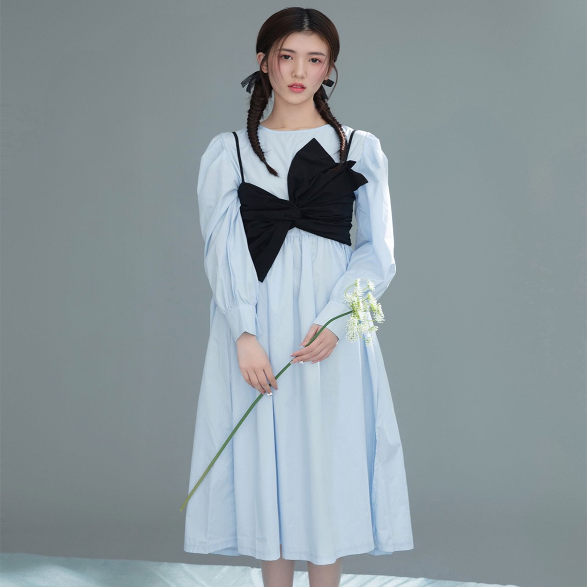 新款影楼主题森系小清新仙女文艺风连衣裙摄影艺术拍照写真服装女