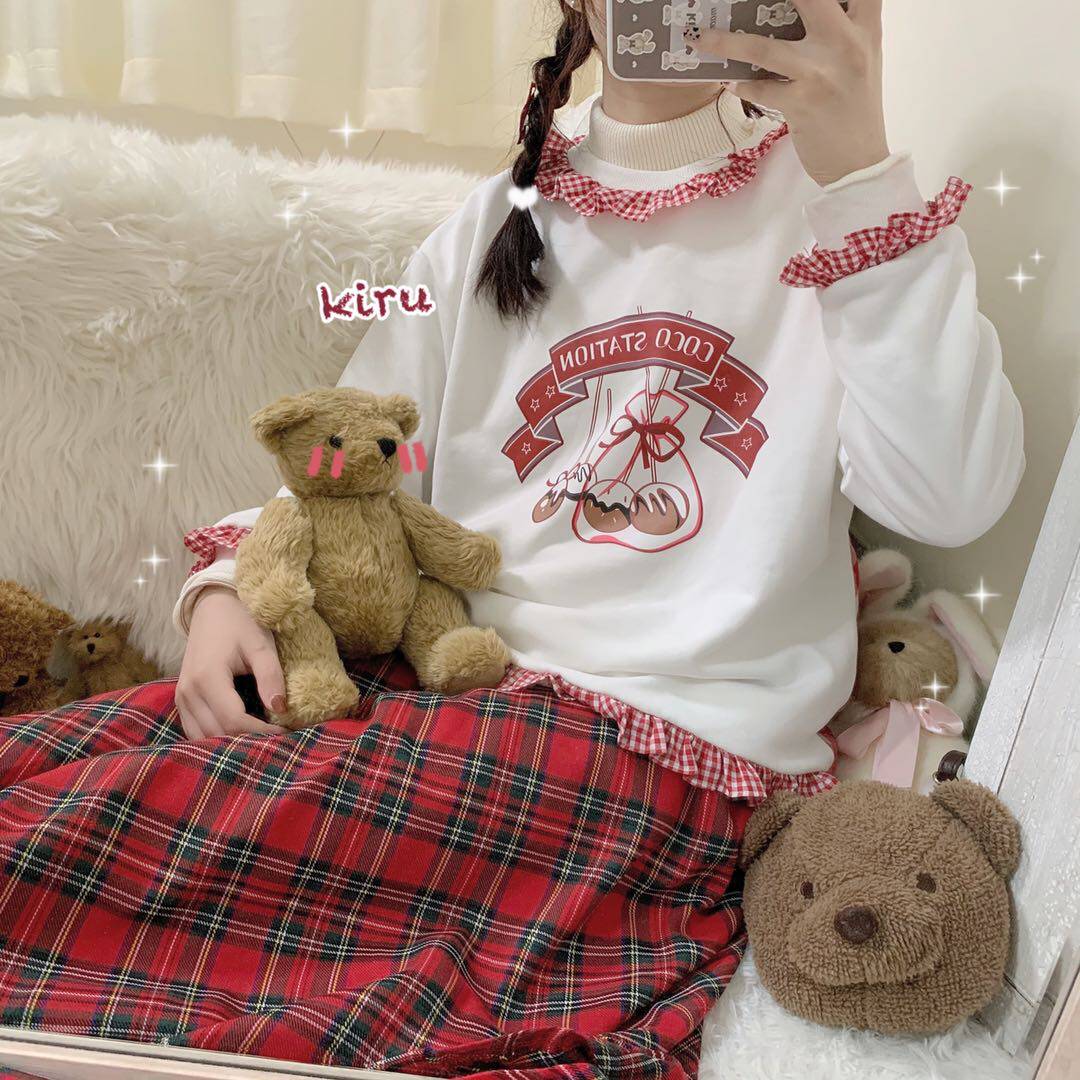 可爱薄款卫衣日系宽松