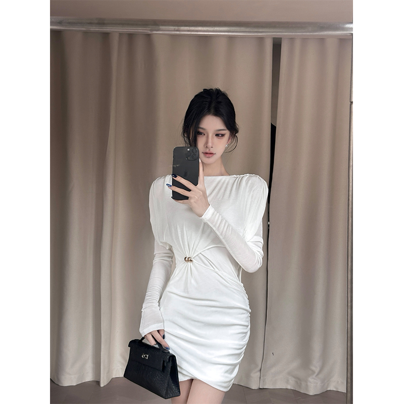 夏媛原创 mama级别 御姐高级网纱连衣裙设计感长袖女神新款短裙