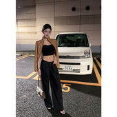 刚需百搭 新款 黑色阔腿裤 夏媛原创 女 2025秋季 设计感宽松休闲裤