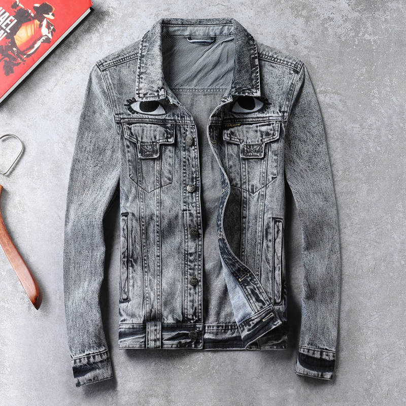 型男牛仔夹克卡威酷春秋