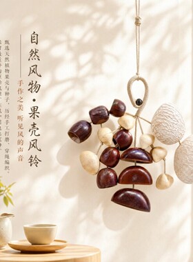 治愈系挂件天然果壳挂铃手摇铃豆荚风铃水铃桐成品音疗包挂车挂