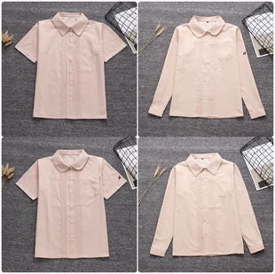 学院风森林小鹿刺绣圆领/丸襟短袖衬衫JK制服风琴褶方领长袖衬衫