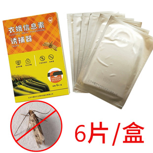 6片装衣蛾诱捕器信息素除灭衣柜飞蛾子粘捕器家用地毯飞蛾诱捕