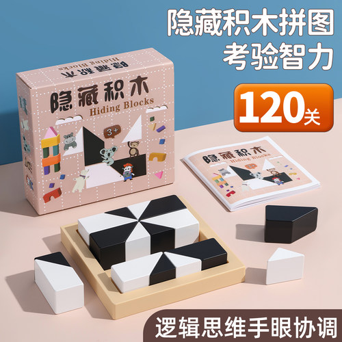 隐藏积木空间拼图益智玩具实木