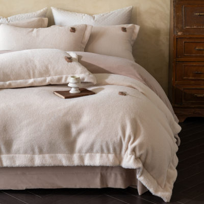 高级感糯米绒四件套冬季加厚温暖秋冬牛奶绒床单床笠被套床上用品