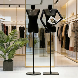 韩版黑色平肩模特道具女服装店橱窗人台人偶直角肩全身模特展示架