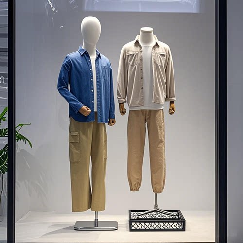 韩版潮牌模特道具男半全身