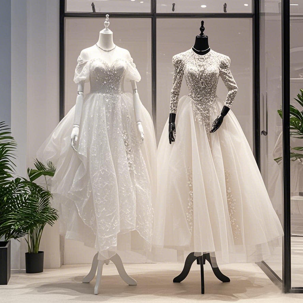 婚纱黑白色人体架子礼服模特道具