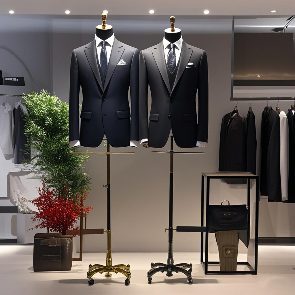 高端商务西装模特道具男全身人台服装店西服定制店橱窗半身展示架