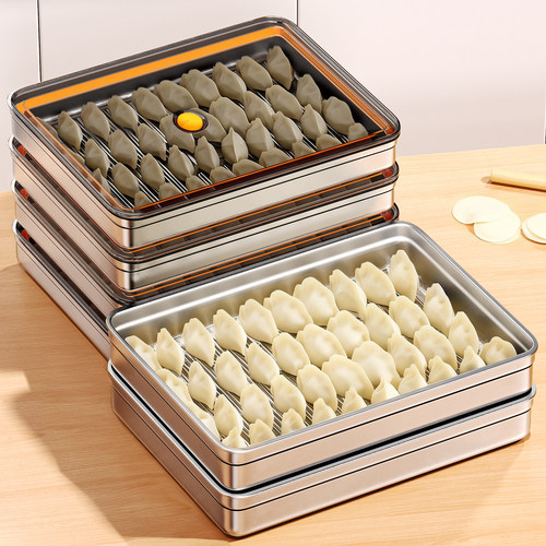 【不易粘底】不锈钢饺子盒