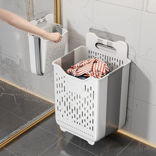 佳帮手可折叠壁挂脏衣篮