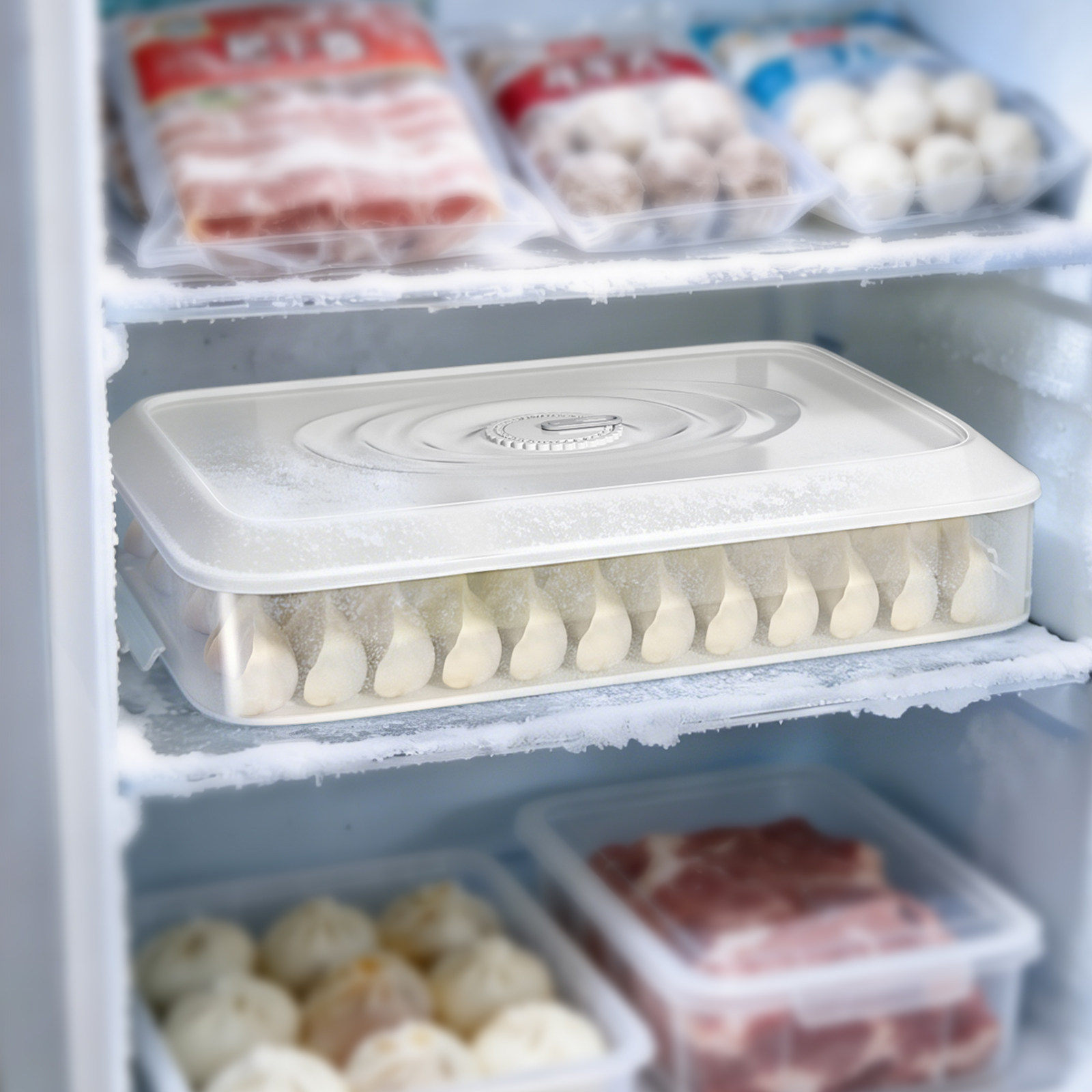 佳帮手水饺速冻收纳盒冰箱用饺子盒食品级冷冻专用馄饨收纳盒家用