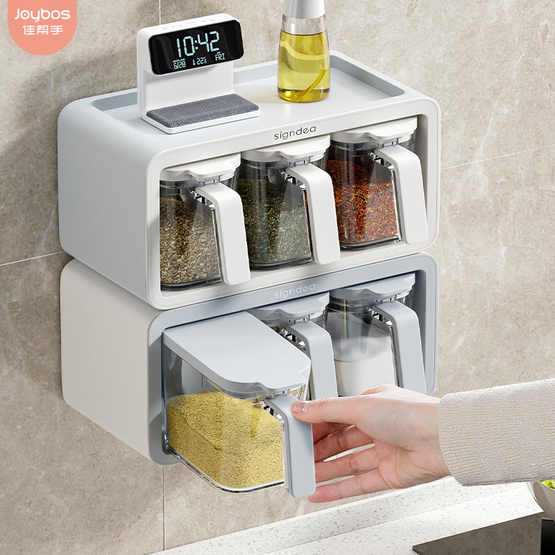 佳帮手调料盒组合套装一体家用厨房用品壁挂收纳盐味精调味品瓶罐在类目 厨房/烹饪用具, 厨用小工具/厨房储物, 储物瓶罐/厨房储物器皿, 调味瓶罐中 - 来自Buy2taobao.com提供专业的淘宝代购服务