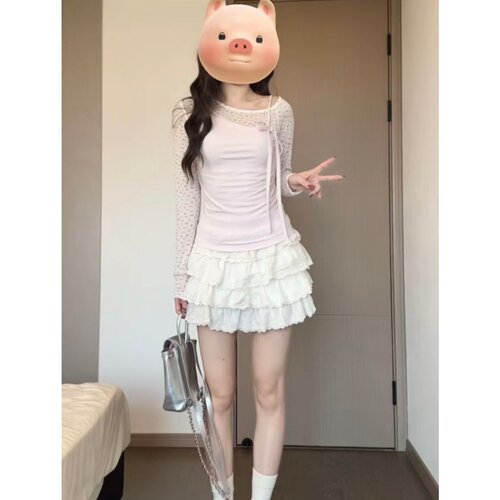 【微醺清晨】假两件打底衫T恤女