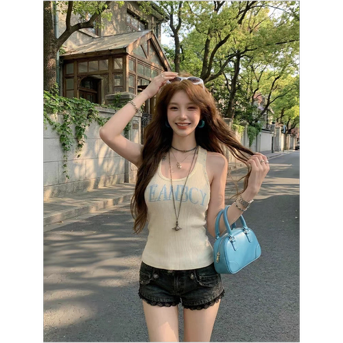 【HuoHuo】字母印花吊带背心女装