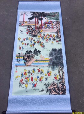 国画中堂画百子图多子多福百子千孙山水花鸟人物客厅玄关装饰挂画