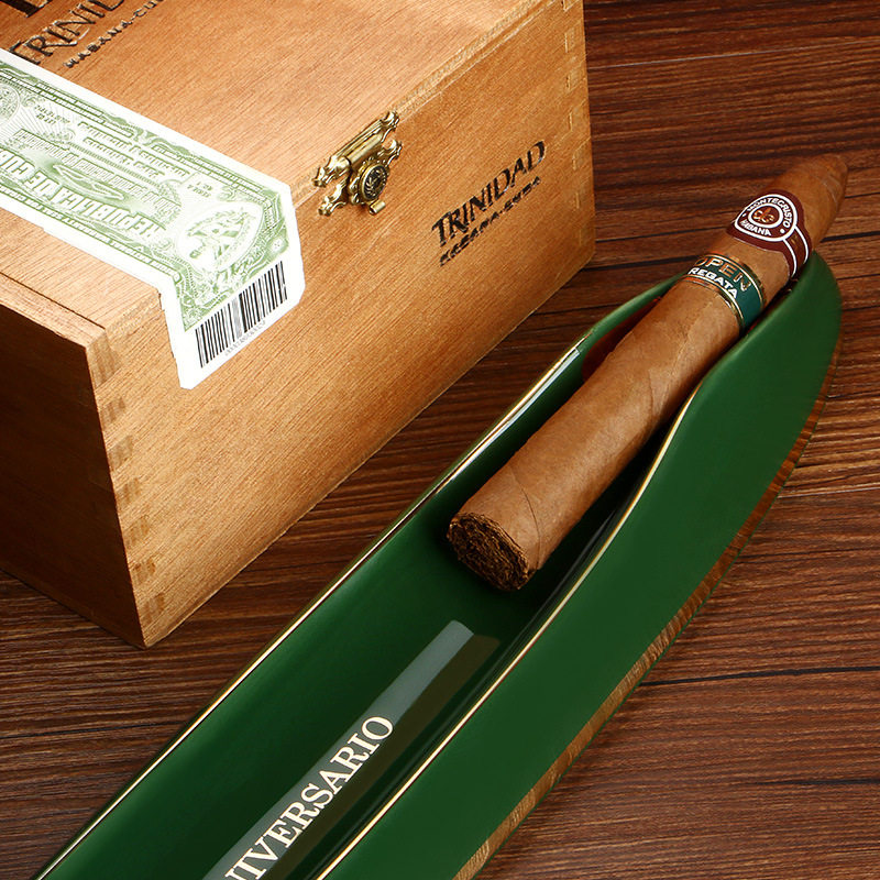 时尚创意陶瓷雪茄烟灰缸个性客厅墨绿长条形大号灭烟器高档2025年