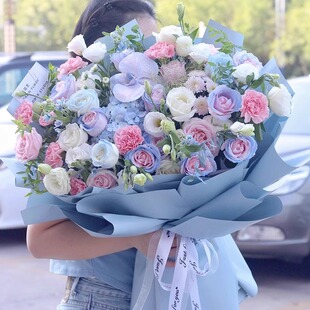 巨型绣球玫瑰花束生日鲜花速递同城送花送女友闺蜜广州北京全国