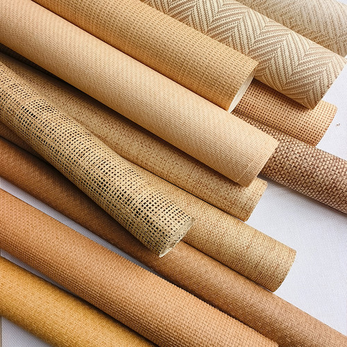 草编墙纸天然麻草编织吊顶柜门