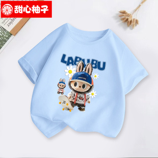 泡泡儿童短袖T恤码特拉布布男女童夏季纯棉宽松休闲运动衫童装t恤