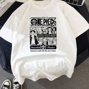 海贼王周边衣服男女航海王尼卡路飞五档索隆潮流宽松学生短袖 t恤