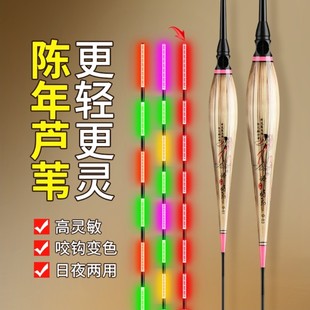 正品芦苇咬钩变色电子漂超亮日夜两用爆闪夜光漂高灵敏醒目浮漂